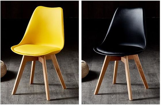Gentle Curved Wood Dining Chairs With Upholstered Seats Corrosion Resistant