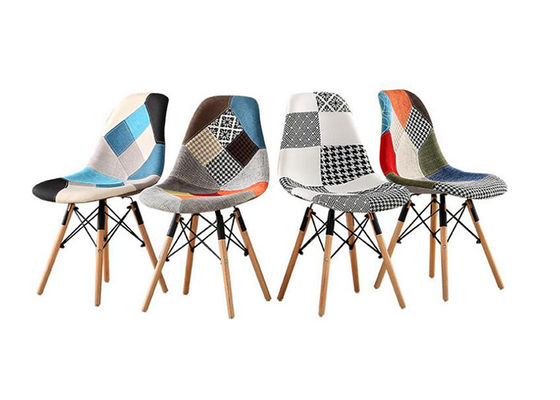 Reusable Patchwork Dining Chair , Colorful Upholstered Dining Chairs