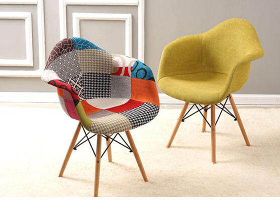 Wear Resistant Patchwork Dining Chair , Upholstered Dining Room Chairs With Arms