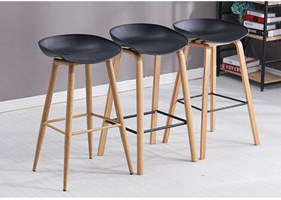 Ergonomic Beech Bar Stool , Modern Wood Counter Stools Low Backrest