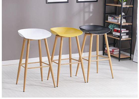 Natural Pub Height Bar Stools Simple Silhouette With Wood Leg