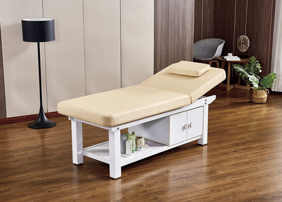 Beech Salon Couch Bed , Ergonomic Wood Leather Massage Bed