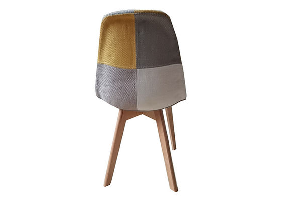 Ergonomic Nordic Style Dining Chair , Wooden Dining Chairs With Fabric Seats