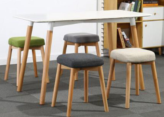 Beech Wood Legs Modern Dressing Stool , Fabric Dressing Table Stool
