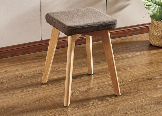 Upholstered Footrest Modern Dressing Stool , Grey Velvet Stool For Dressing Table