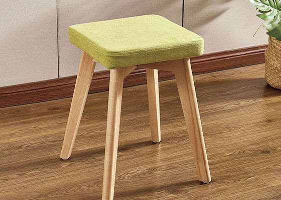 Soft Upholstered Modern Dressing Stool Chair With Solid Wood Frame